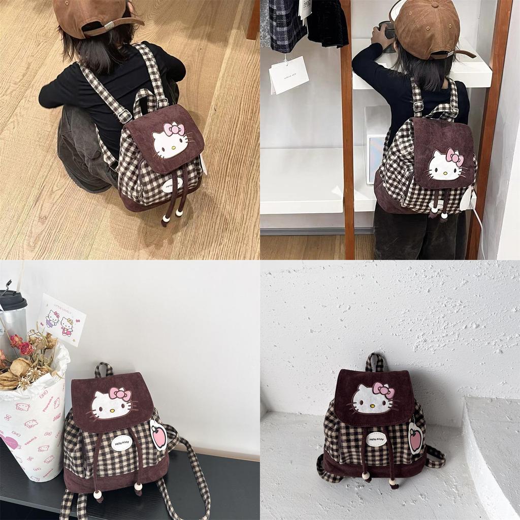 Hello Kitty Kids Backpack For Girls With Embroidered Geometry And Padded Straps