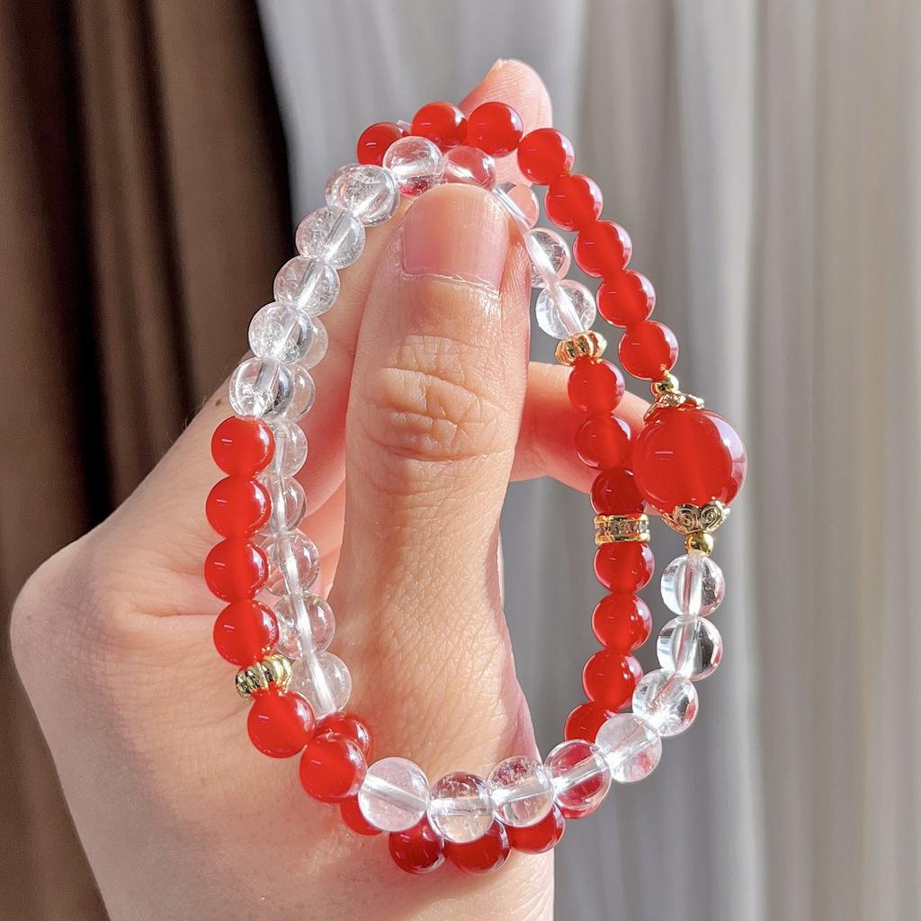 Natural Chalcedony White Crystal Design Bracelet Bracelet.