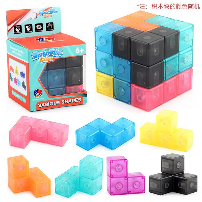 Puzzle Magnetic Building Block Rubik'S Cube Tetris Battle Magnetic Luban Rubik'S Cube Toy