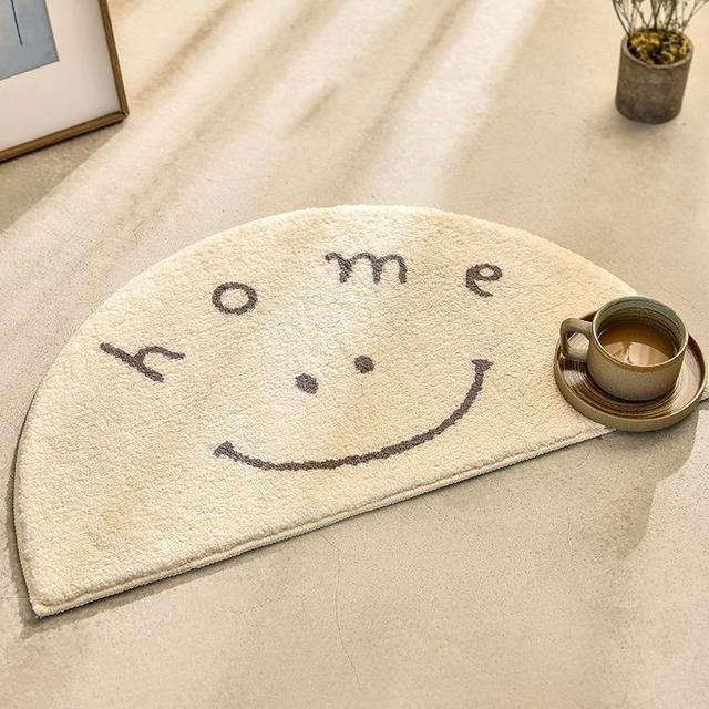 Sunflower Shape Round Carpet Cartoon Bedside Rug Non -Slip Kids Bedroom Table Floor Mats Children Soft Doormats Home Decor