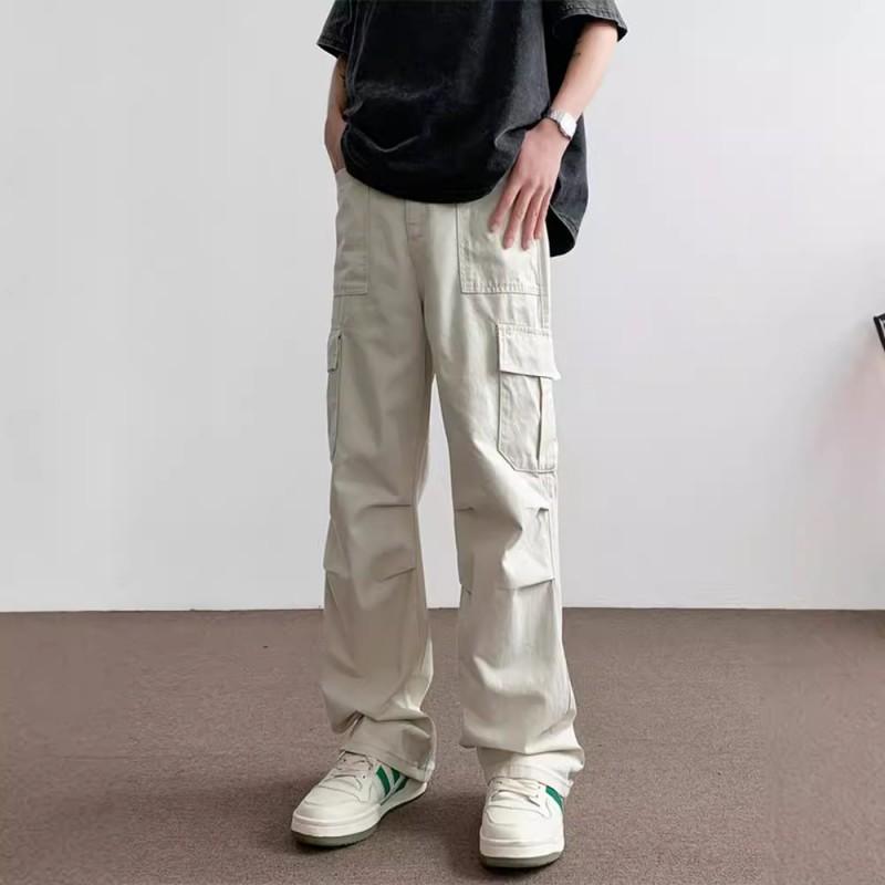 Mens Loose Straight Cargo Pants Casual Outdoor Sports Trousers Teenagers Fashion