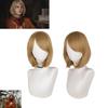Biohazard 4 Remake Ashley Graham Wig Short Brown Pear Blossom Style Cosplay Hairpiece