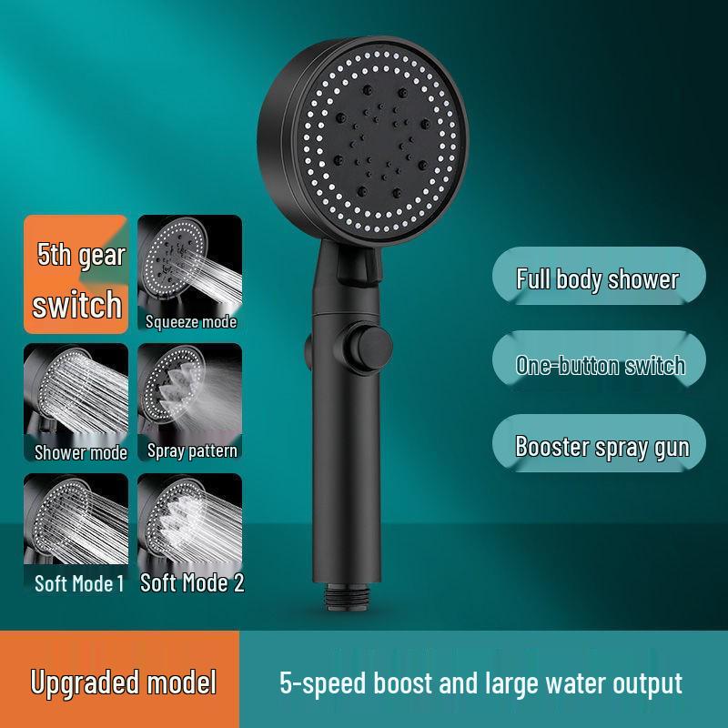 Handheld Lotus Shower Head with Heater and Bracket Set for Bathroom
