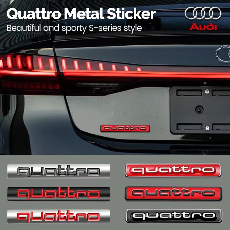 For 4EIY Quattro Logo A3 A8 RS7 S7 A4 S6 A6 Q3 S3 S5 RS6 ABS Car Side Body Badge Rear Trunk Emblem Sticker Decals Accessories