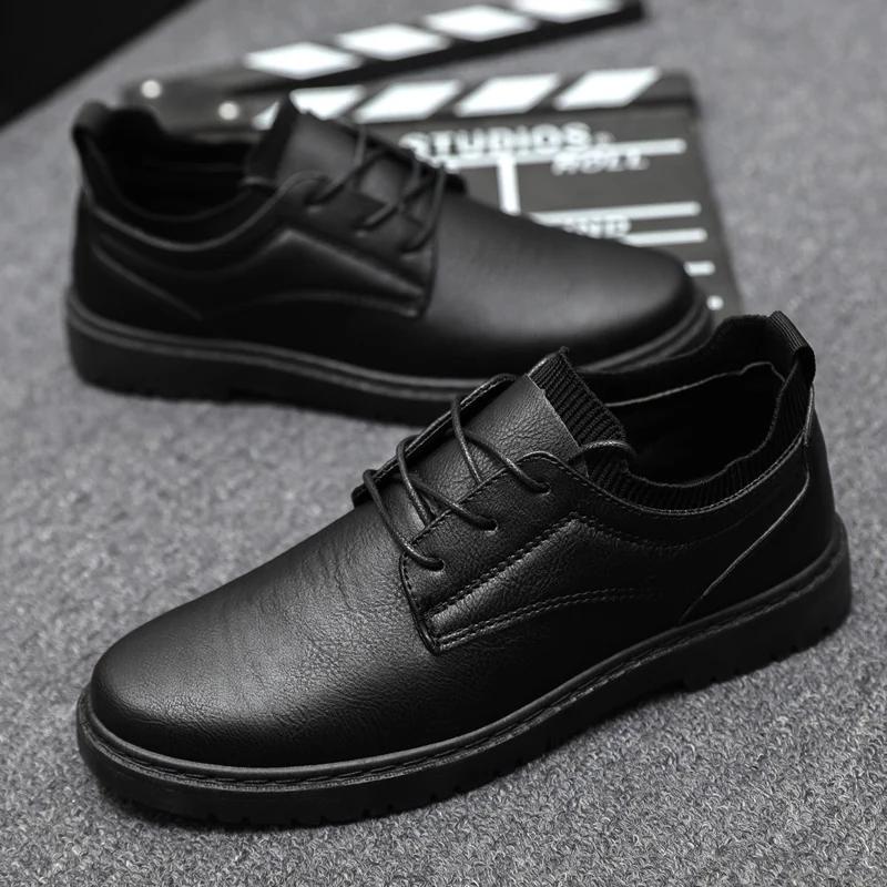 2026 Leather Casual Shoes For Men Leather Loafers Shoes Comfortable Anti-Slip Outdoor Slip On Sneakers Fashion Retro Leisure