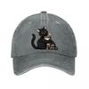 Cute Cat Mesh Trucker Cap Washed Baseball Cap