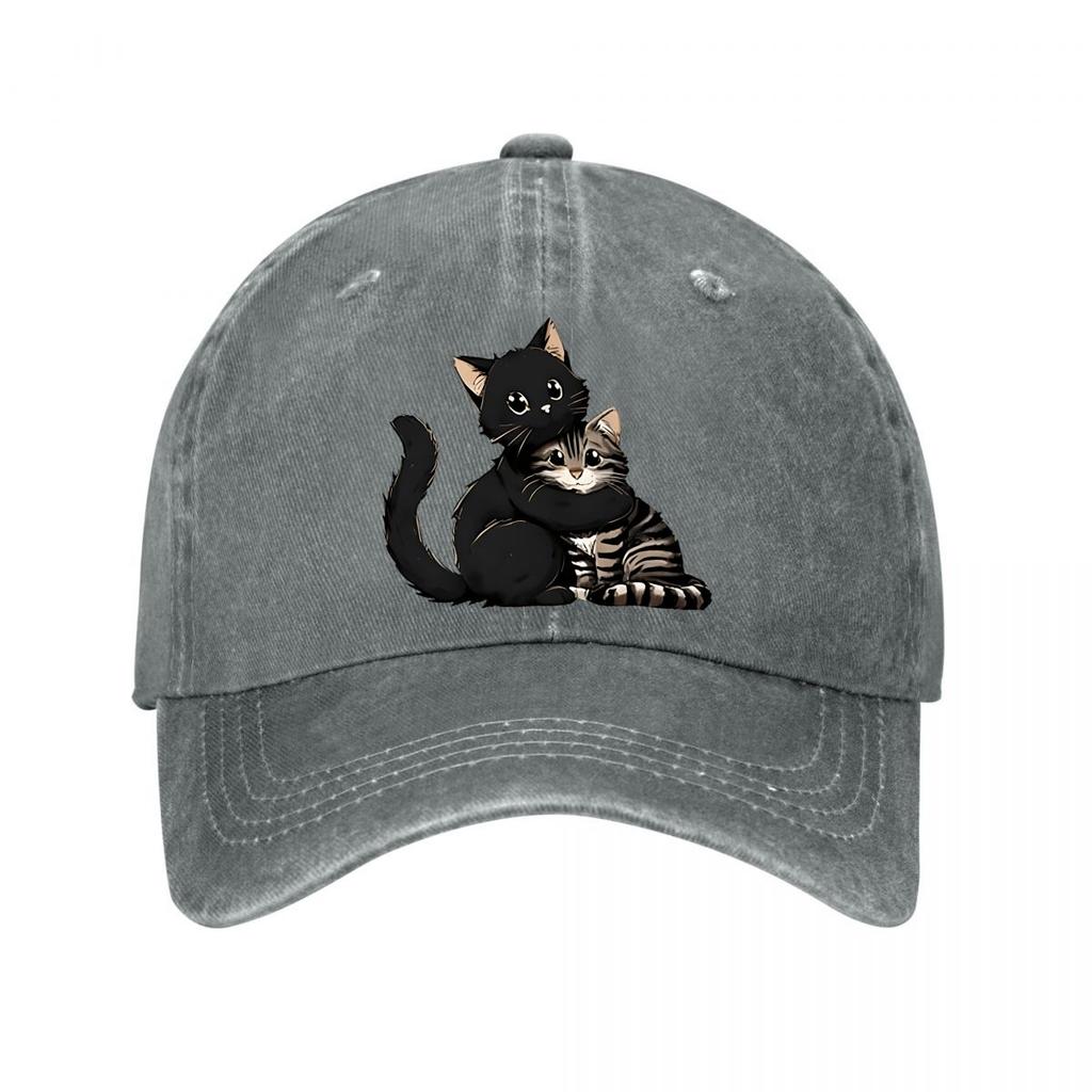 Cute Cat Mesh Trucker Cap Washed Baseball Cap