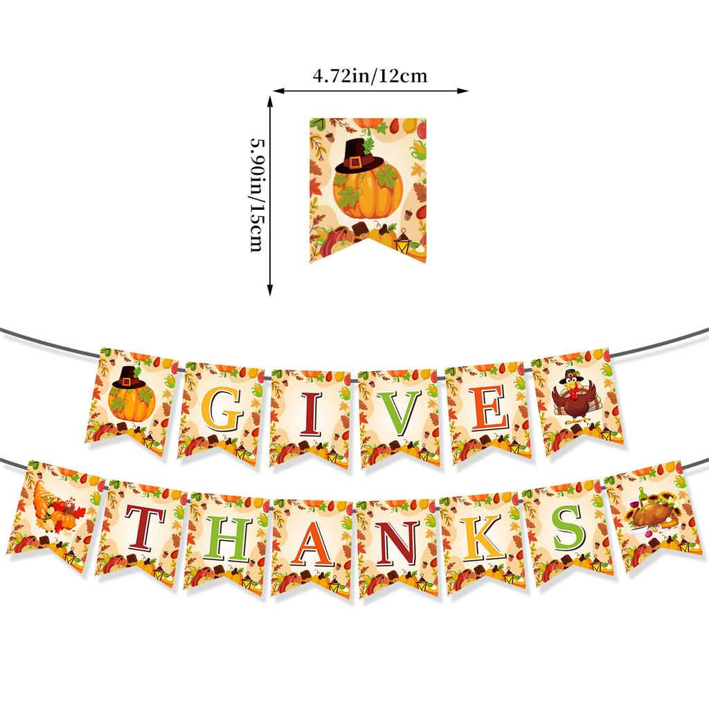 Erntedank-Motto Partydekoration Herbsternte Truthahn Flagge Spiralballon-Set