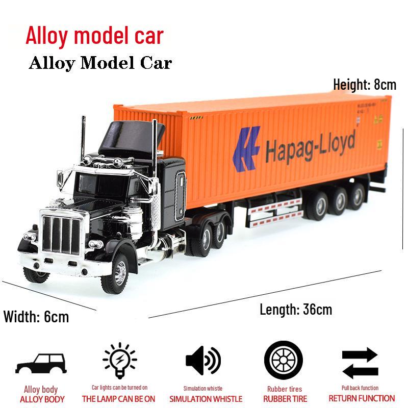 

Игрушечная модель полуприцепа из сплава – Американский грузовик-контейнеровоз