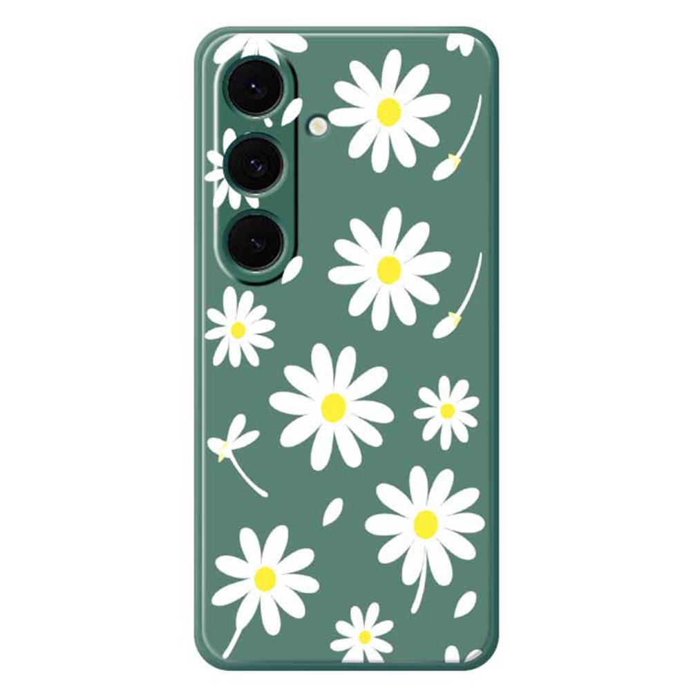 For Samsung Galaxy S24 FE Case White Daisy Pattern Printing Straight Edge TPU Phone Back Cover