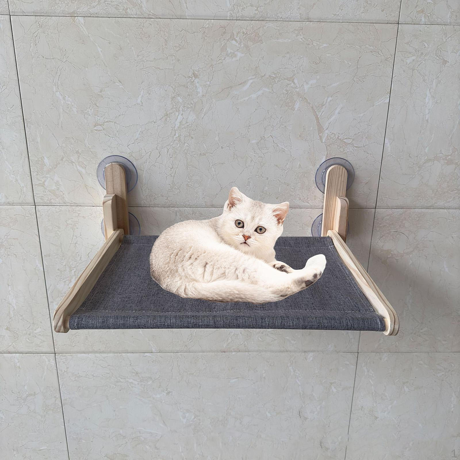 

Кошачья жердочка для окна со складной конструкцией и присосками для использования в помещении Wood color