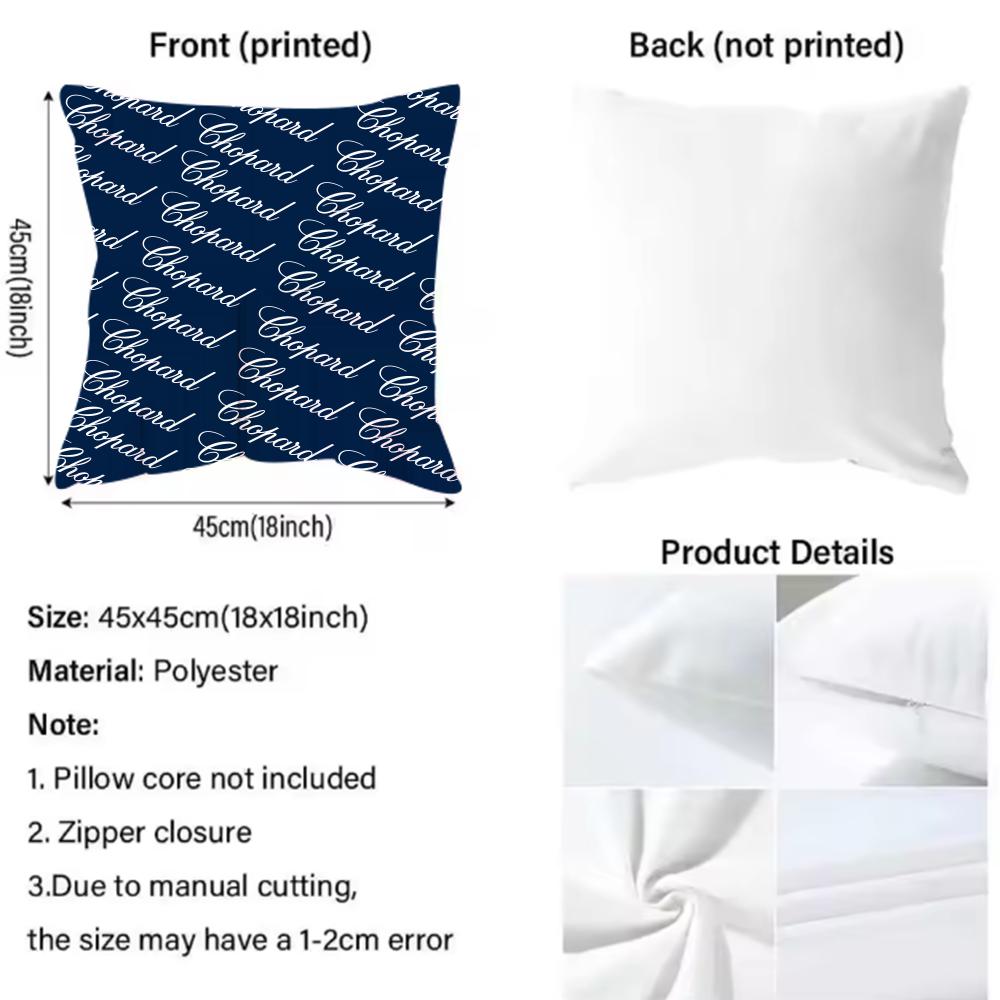 Chopard Cushion Cover Reversible Plush Pillow Cover – For car, sofa, bedroom, perfect as a gift.