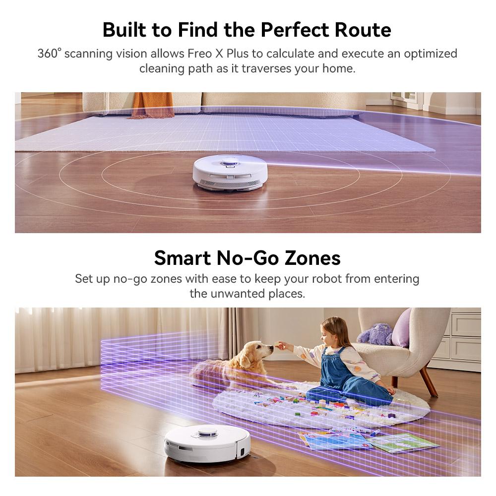 Narwal Freo X Plus Robot Vacuum, 7800Pa Suction, Zero-Tangle Brush, 6N Mopping, Auto Mop Lift, 7 Weeks Dust Storage, Alexa/App Control