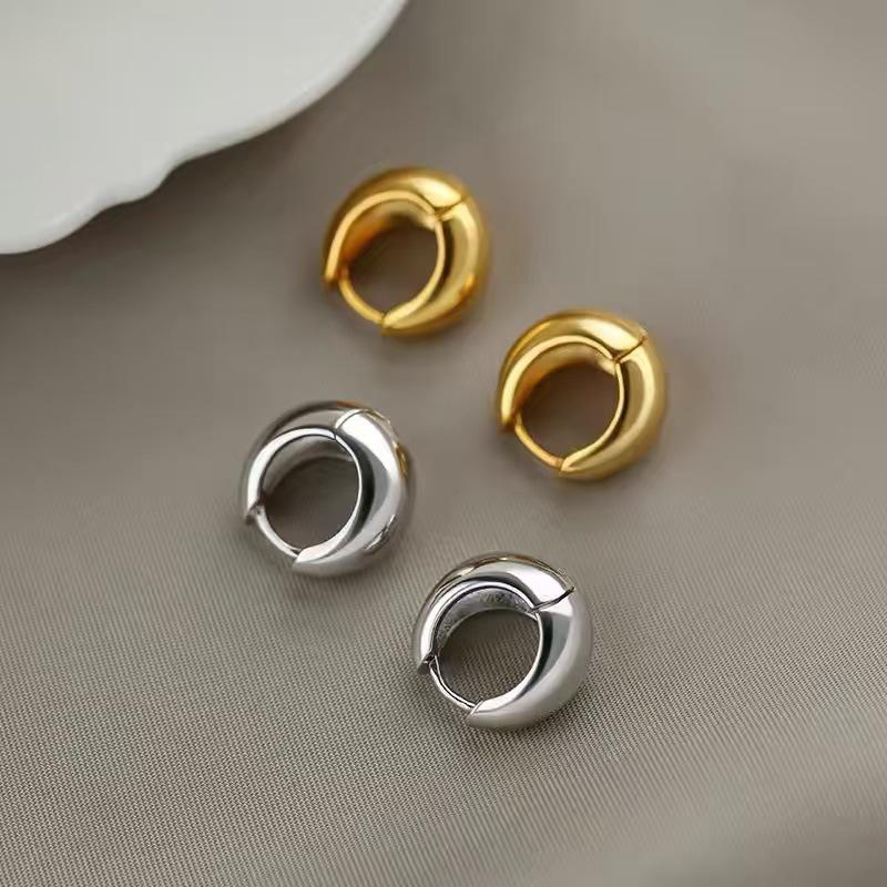 2024 Light Luxury 925 Silver Hoop Earrings: Polished High-End Niche Design for Women