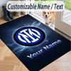 Custom Text Printed Rug Inter Milan Non Slip Floor Carpet For Home Room Decor