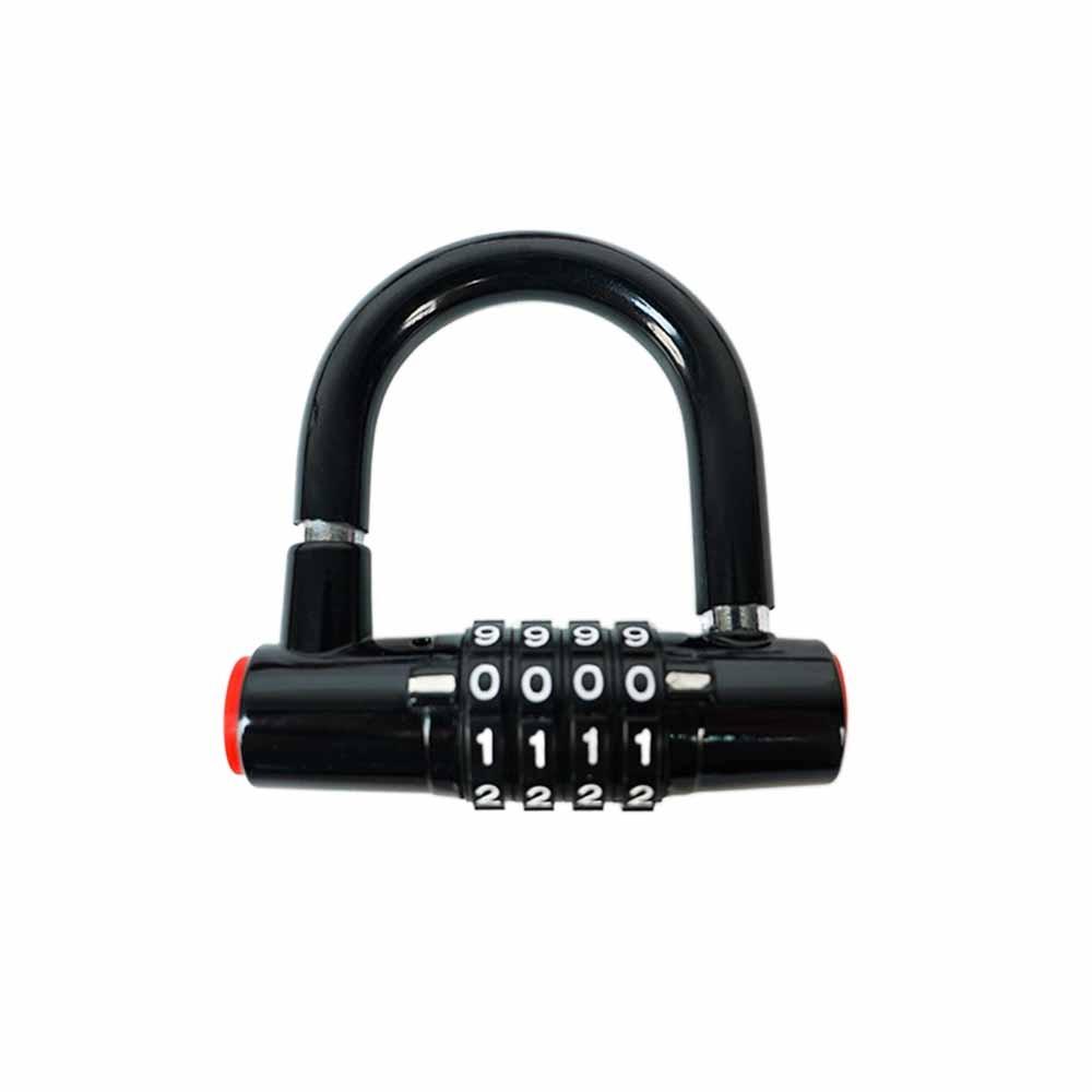 Durable Anti Theft Bicycle Security Lock U Shape Zinc Alloy Combination Padlock Security 4 Digit Code U Shape Lock Cabinet чёрный