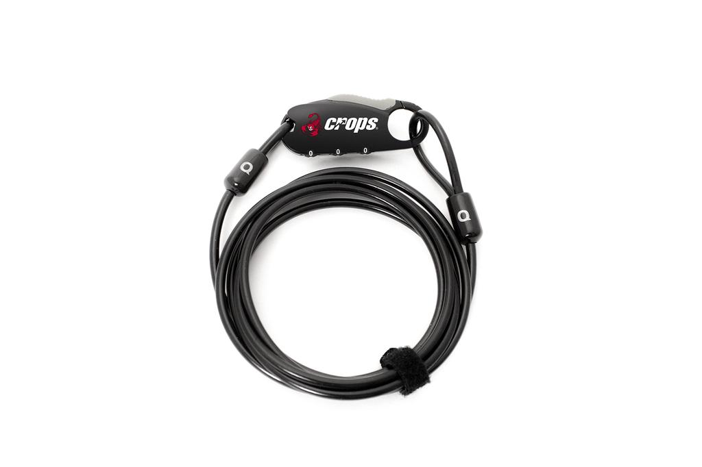 Crops Long Cable Lock 4mm X 1800mm, 3-Digit Dial, CP-SPD07-01 (Black)