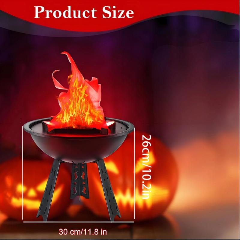 3D LED Fake Fire Flames Effect Light, Halloween Christmas Party Decorations Holiday Supplies for Bar, Stage