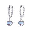 Love Earrings Women'S Fashion Retro Heart Shape Moonlight Stone Twist Ear Buckles High-End Ear Accessories