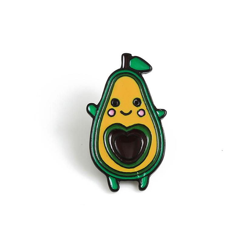 

Cute Green Avocado Pins Cartoon Funny Lovely Heart Brooch Enamel Badge Jewelry Gifts for Kids Friends Clothes Denim Backpack Pin