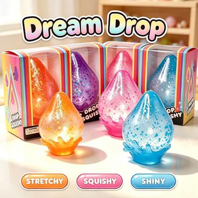 Needoh Dream Drop Игрушка-антистресс Блестящая Прозрачная Нетоксичная Снятие Напряжения Мягкая Упругая Медленно Возвращающая Форму Тревожность Взрослые Офисная Игрушка-непоседа
