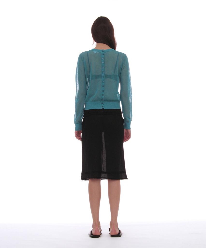 Partimento Woman Pwc Lace Trim Overlay Midi Skirt_Black
