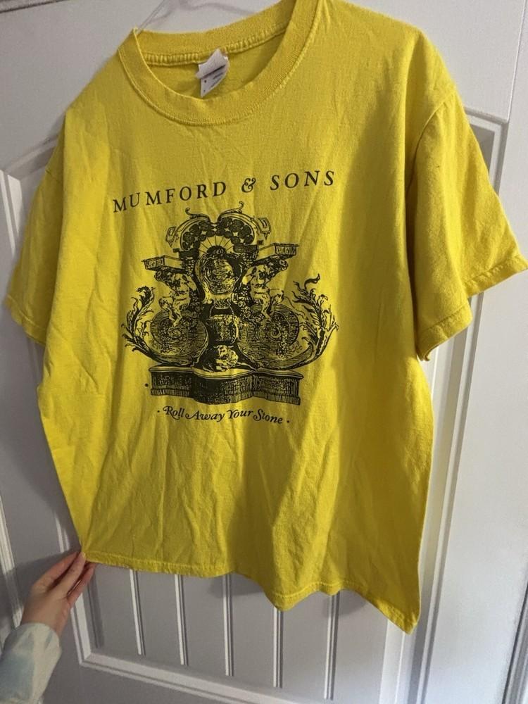 Mumford And Sons Roll Away Your Stone Yellow Cotton T-shirt DM107 Unisex T-Shirt XXXXL