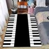 Klaviertastatur Design Teppich, Schwarz-Weiß Musik Thema Teppich für Zuhause Geeignet zur Verwendung als Anti-Rutsch-Matte für Wohnzimmer Schlafzimmer Sofas
