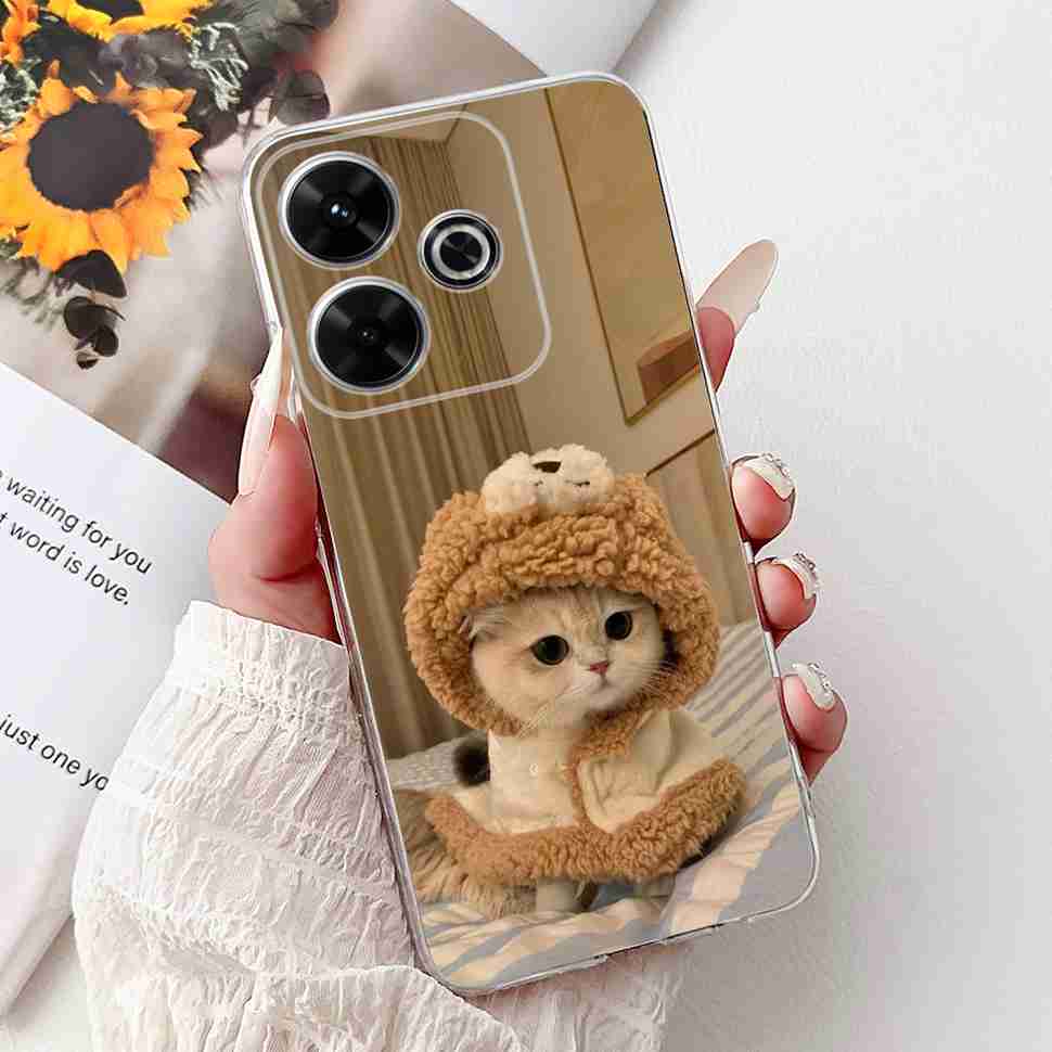 For Xiaomi Redmi 13 4G Case Fashion Girl Flower Silicone Soft TPU Shockproof Cover Coque For Redmi13 redemi13 Bumper Phone Case