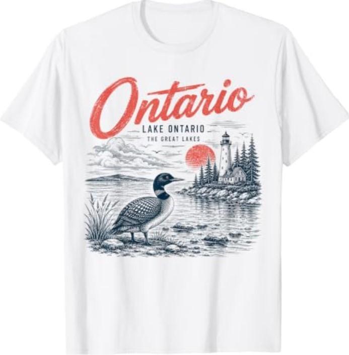 Lake Ontario Funny Loon Vintage Lake Ontario Est 1615 T-Shirt