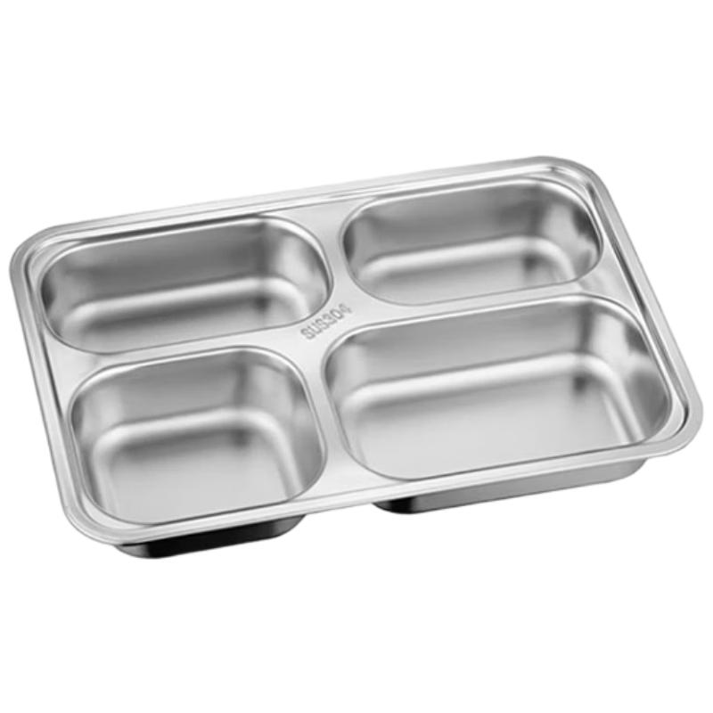 304 Stainless Steel Deepened Divided Cafeteria Tray