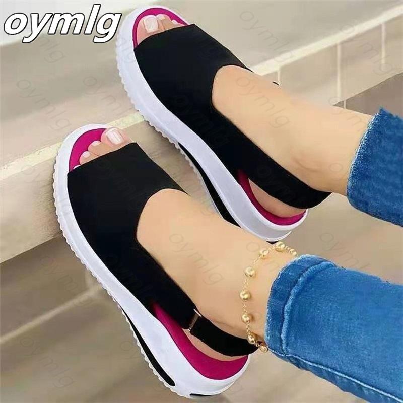 Women's Sandals Summer Shoes Beach Platform Clip Toes Buckle Strap Pu Leather Female Ladies Casual Shoes 2024 Beach Slippers