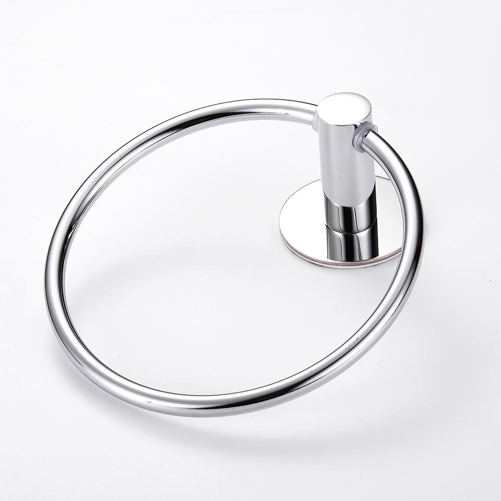 Towel Ring Stainless Steel Heavy Duty Hand Towel Holder Self Adhesive No Drilling Towel Rack Modern Round Base Towel Hanger