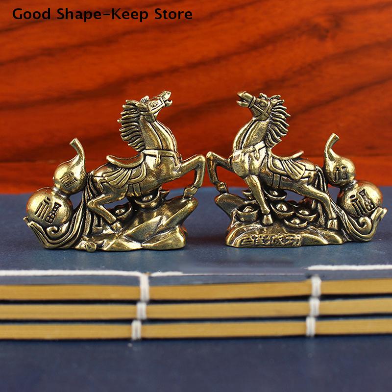 Creative Metal Craft Home Decorations Bronze Calabash Horse Desktop Ornament Decoration Zodiac Horse Statue Stereoscopic