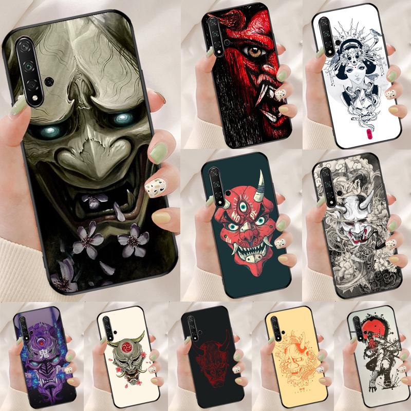 Oni Hannya Mask For Huawei Nova 12i 12s 7i 8i 11i 9 10 SE Y90 Y60 Y70 Y72 Y61 Y91 P30 P40 Lite P60 Pro Case