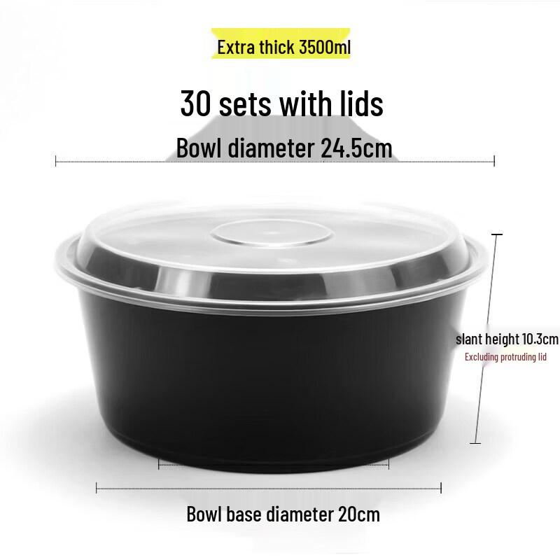 Disposable Round Food Container with Clear Lid