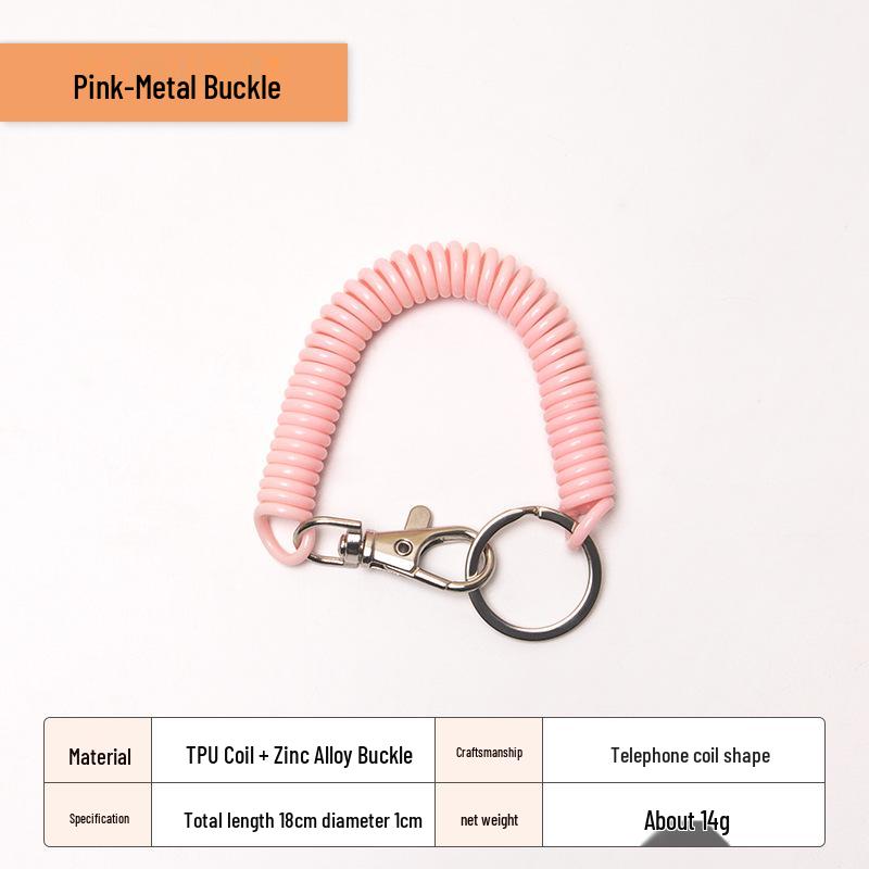 Spring Buckle Keychain Cord – Anti-Lost Outdoor Strap with Bag Holder