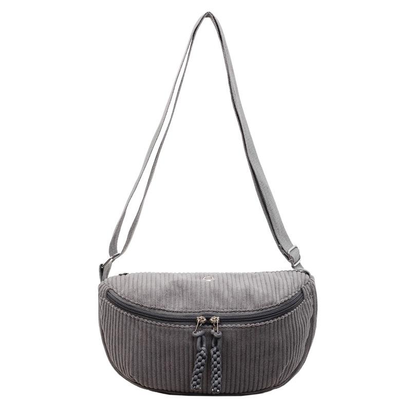 Korean Style Shoulder Bag Fashi Texture and Versatile Crossbody Bags Women Casual Waist Bag Retro Corduroy Simple Versatile