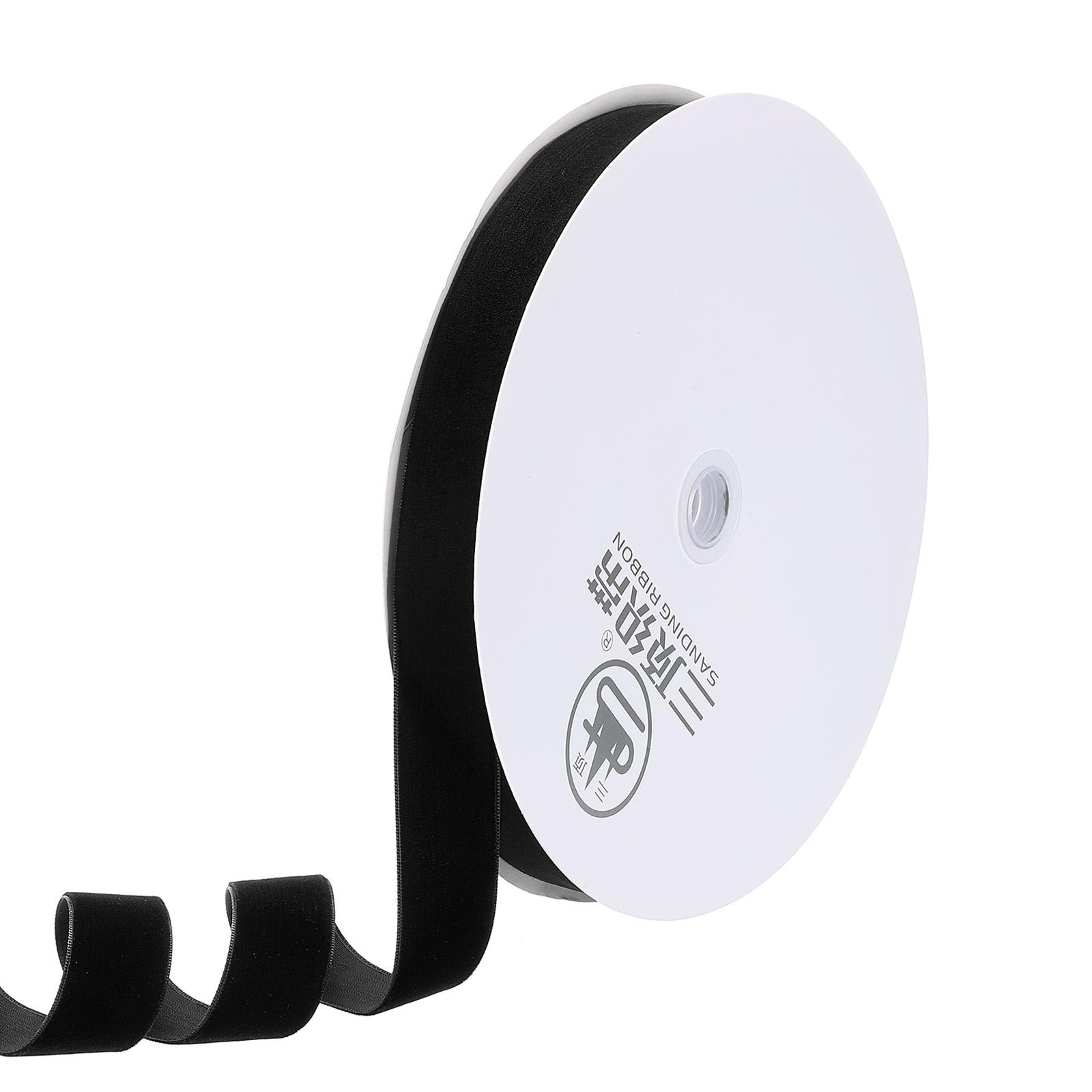 

1 рулон бархатной ленты полиэстер односторонняя катушка для подарочной упаковки свадебный букет бант ручная работа реквизит для украшения 1 дюйм 25 ярдов 1 Inch 25 Yard чёрный