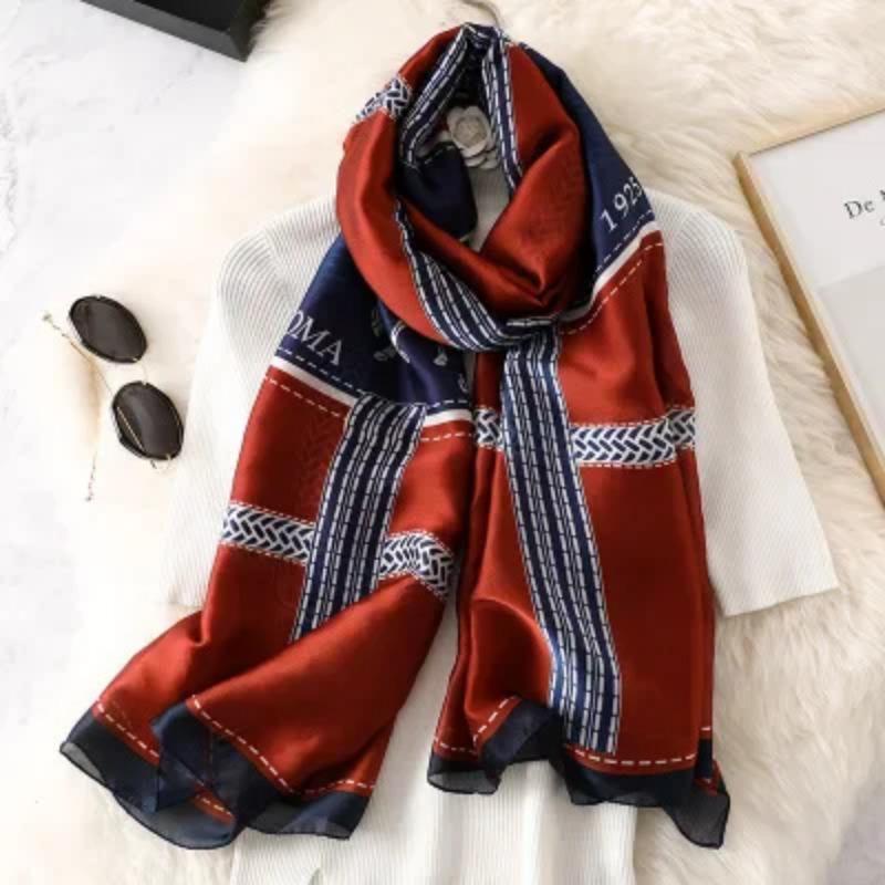 Marque de Luxe Pashmina Bandana Étoles de Plage Hijab Étés Femmes Écharpes Douces Longues Imprimées Écharpes en Soie Châle et Écharpe pour Dame