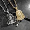 Fine Fashion Trendy 2025 Unisex 18K PVD Gold Plated Jesus Statue Goddess Stainless Steel Link Chain Pendant Necklace for Gift