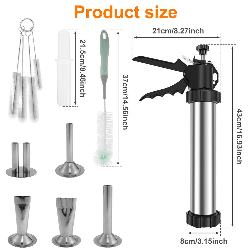 1Set Manual Sausage Stuffer Kit Stainless Steel Jerky Maker Kit  Easy Cleaning Homemade Sausage Machine for Home Kitchen Gadgets