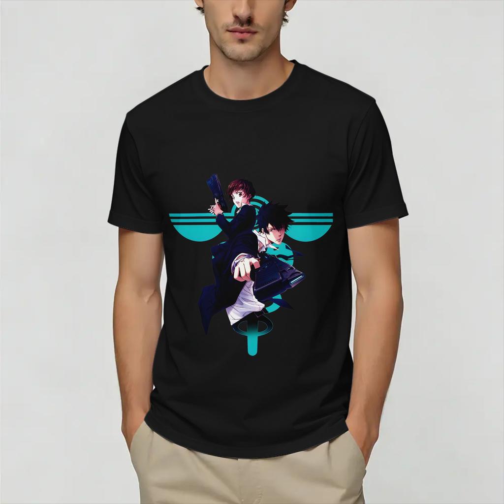 PsychoPass Cotton TShirt For Unisex Summer Y2K Basic T Shirts ONeck Hippie Tees Oversize Wholesale Clothing