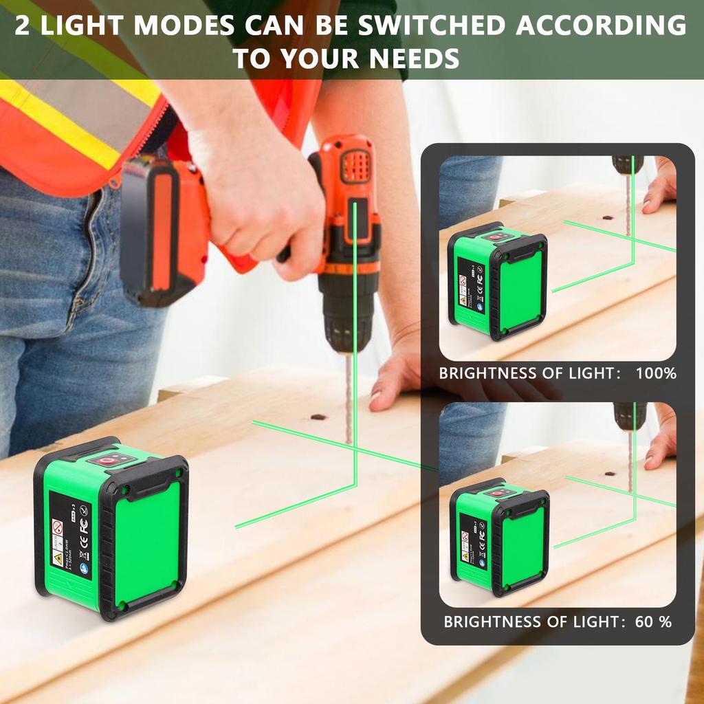 Hongsheng Green Laser Cross Line Level: Mini, High Precision, Strong Light
