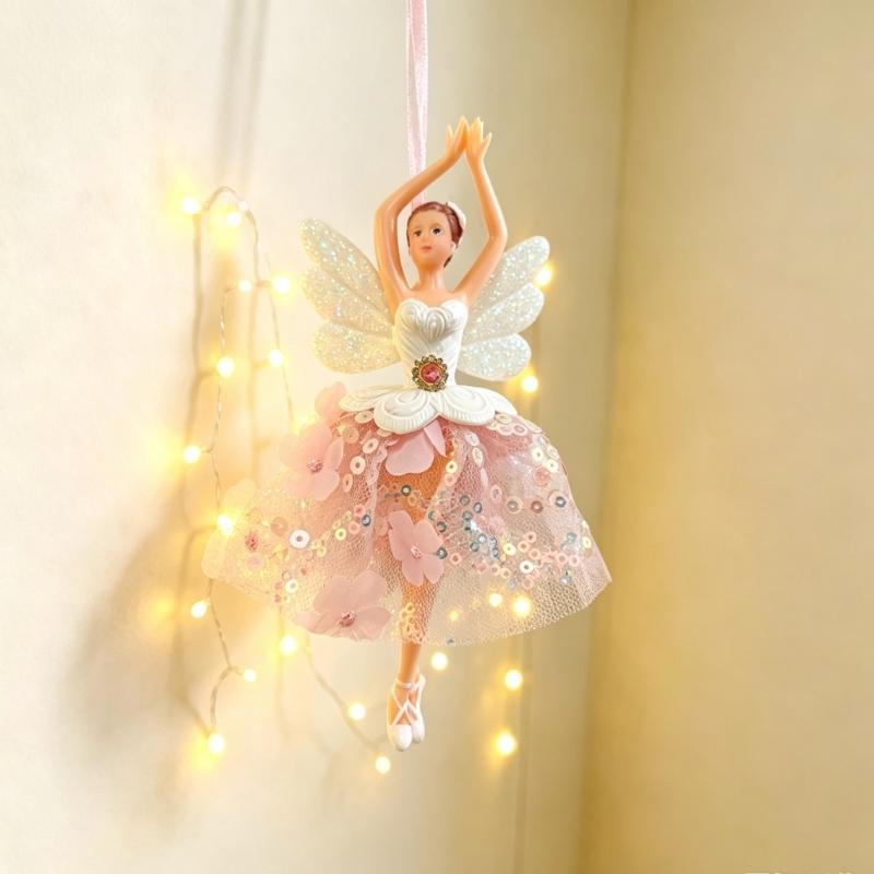 Fascinating Ballet Dancer Ornament Feature Detailed Tulle Skirt And Durable Plastic Construction Artistic Christmas Accessories