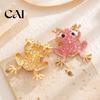 Unique Alloy Jewelry Frog for Women, Rhinestone Stud Earrings, Sparkly Cute Cool Personality Earrings Animal Brooch Pin, Vintage Boho Summer
