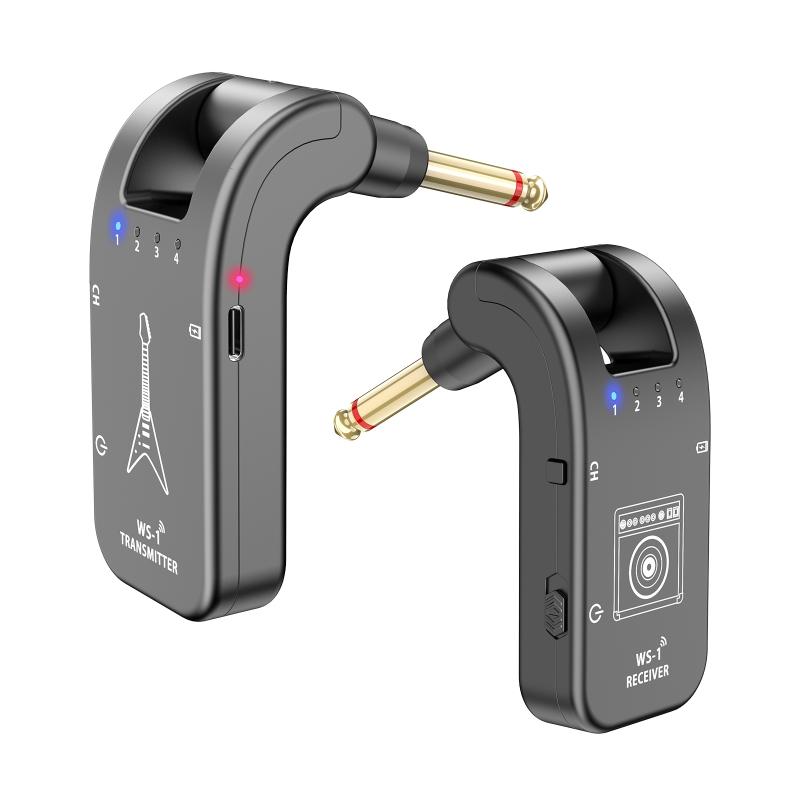 Беспроводная система для гитары 2,4 ГГц, перезаряжаемая литиевая батарея, цифровой передатчик-приемник для гитары, электроинструмента