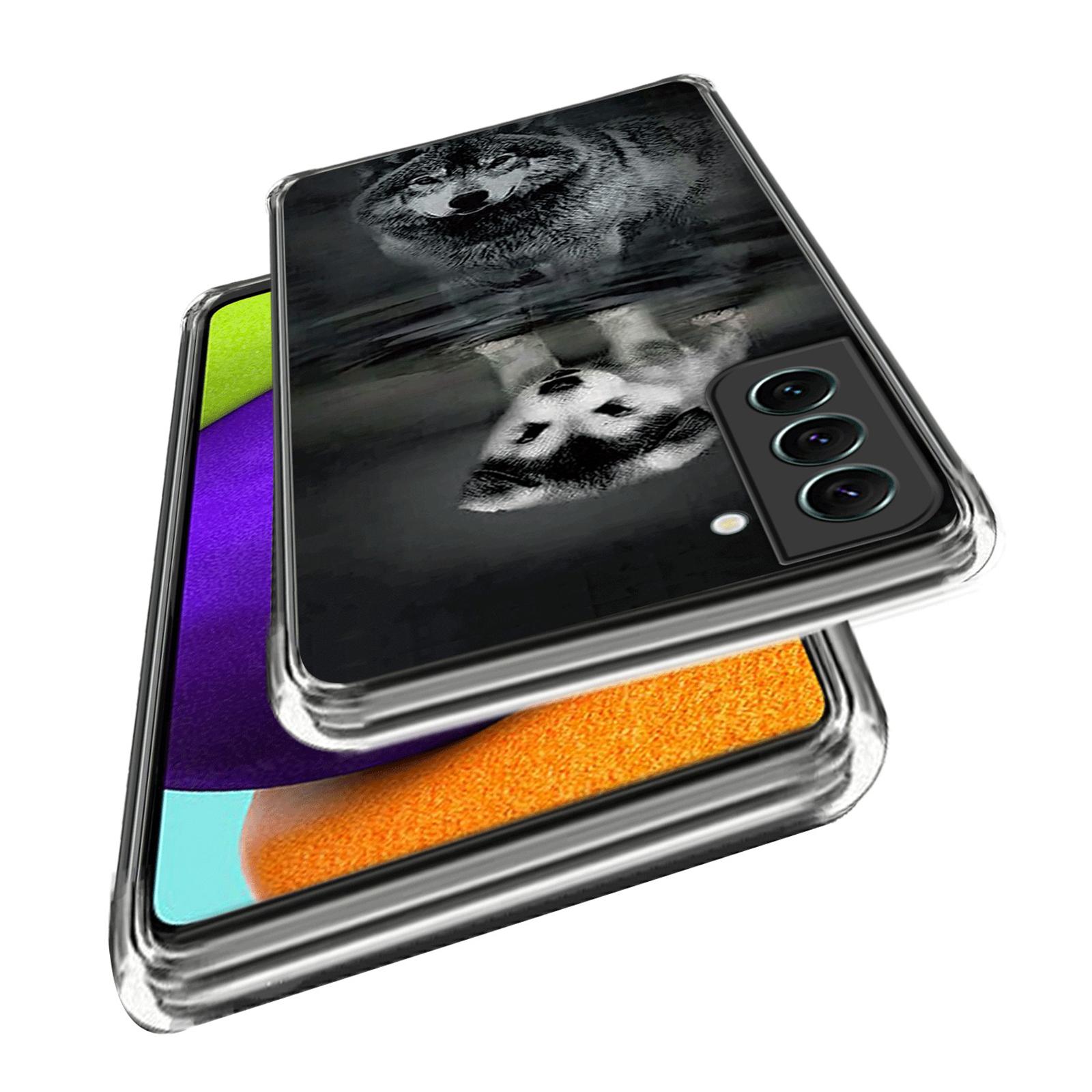 

For Samsung Galaxy S24 Phone Case IMD Pattern Printing Phone TPU Cover Mirror Cat