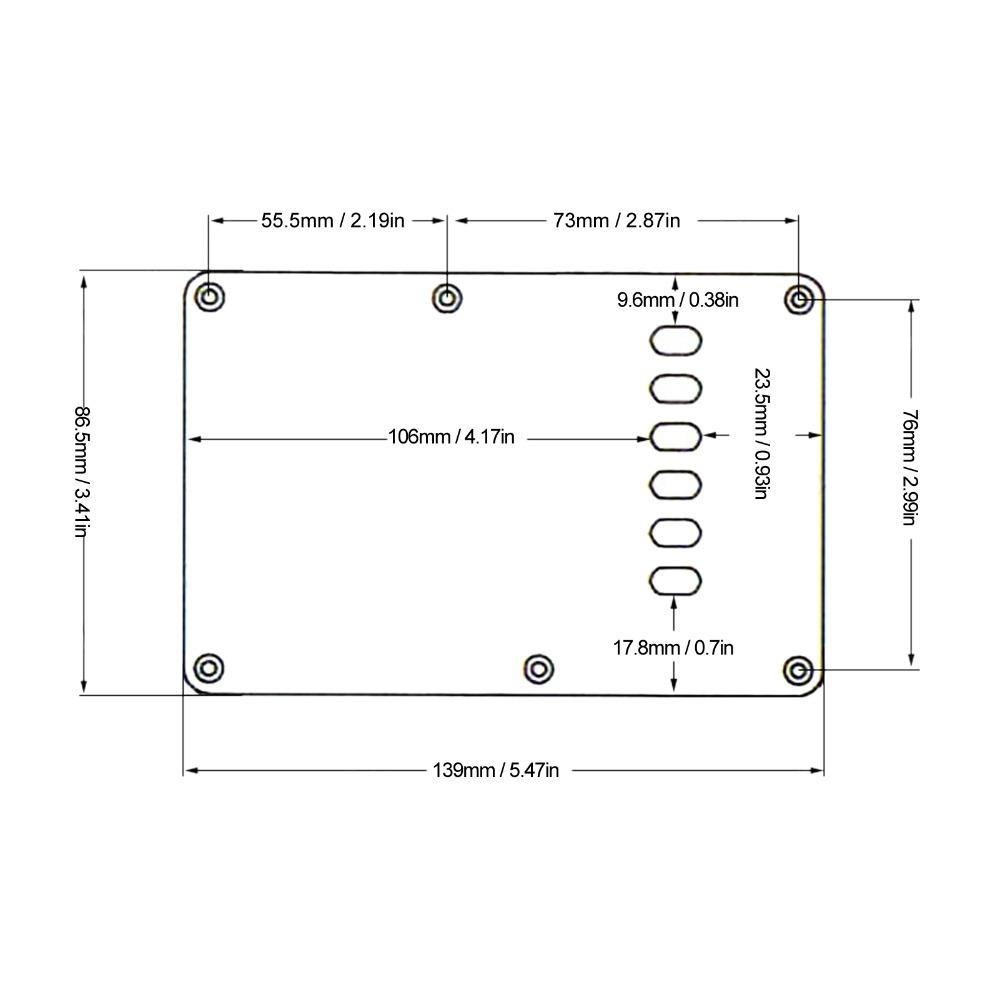 6 Holes Electric Guitar Back Cover Plate Guitar Parts Back Plate For Electric Guitar
