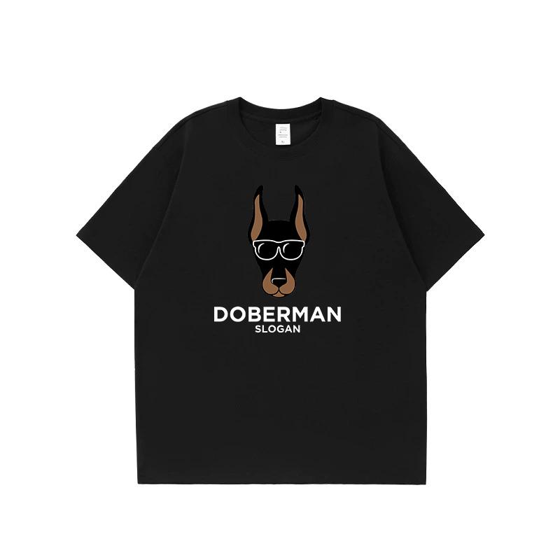 Cotton design letter dog print short sleeved T-shirt loose casual versatile top